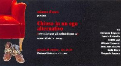 Brochure che pubblicizza lo spettacolo teatrale  Chiuso in un ego alter...